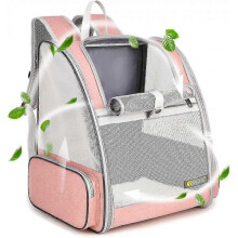 Pet Backpack Carrier for Small Cats Dogs, Ventilated Design, Safety Straps,pink