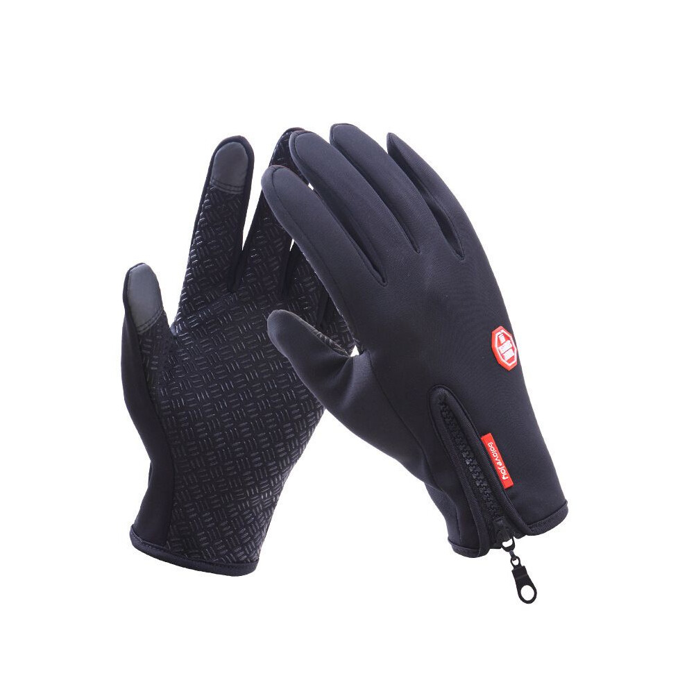 (Black,S)Gants de Conduite Homme Femme Hiver Écran Tactile Coupe Vent Imperméable Sport Extérieur