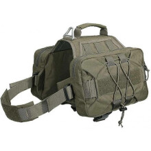 Saddle Bag Backpack Travel Camping Hiking Medium and Large Dogs with 2 Spacious Side Pockets, Green