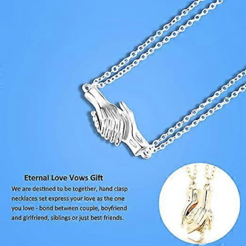 2 Pcs Magnet Hand In Hand Necklace 2