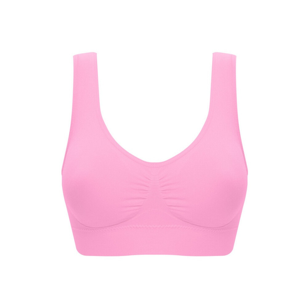 (Pink,2XL)Soutien gorge femme couleur pure grande taille ultra-mince grand soutien gorge sport soutien gorge intégral hauts bonnet
