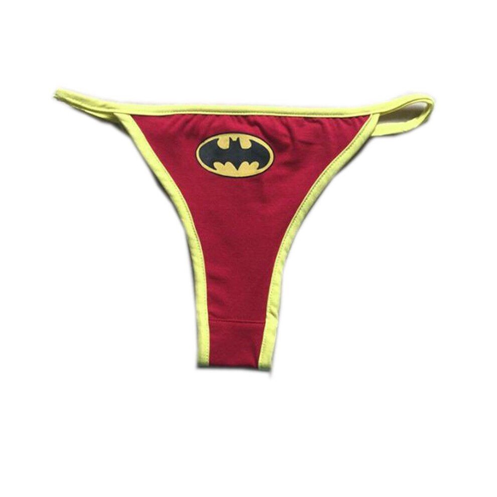 (Batman Red,XL)String sexy femme Batman dessin animé sous vêtement string culotte lingerie