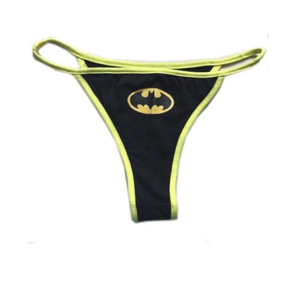(Batman Black,M)String sexy femme Batman dessin animé sous vêtement strings lingerie culotte