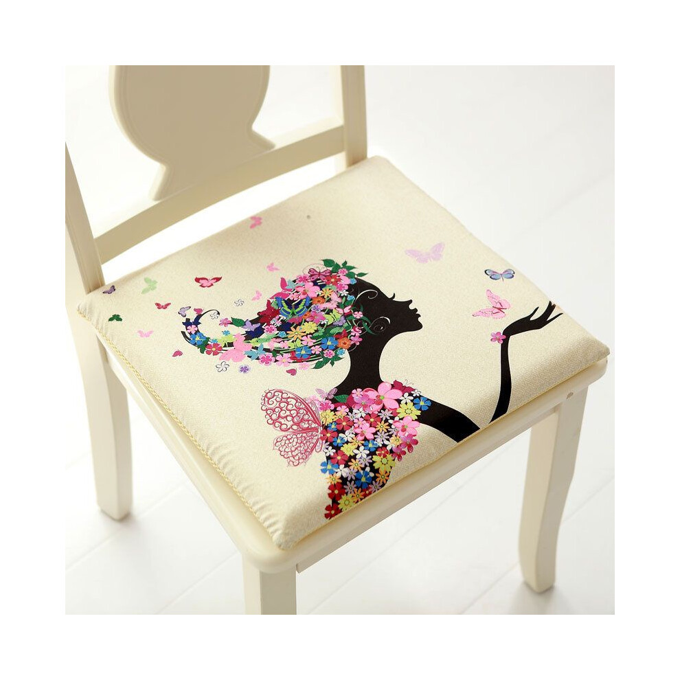 (J)Coussins de chaise carrés en mousse à mémoire de forme motif dessin animé pour coussins d'assise de canapé de chaise