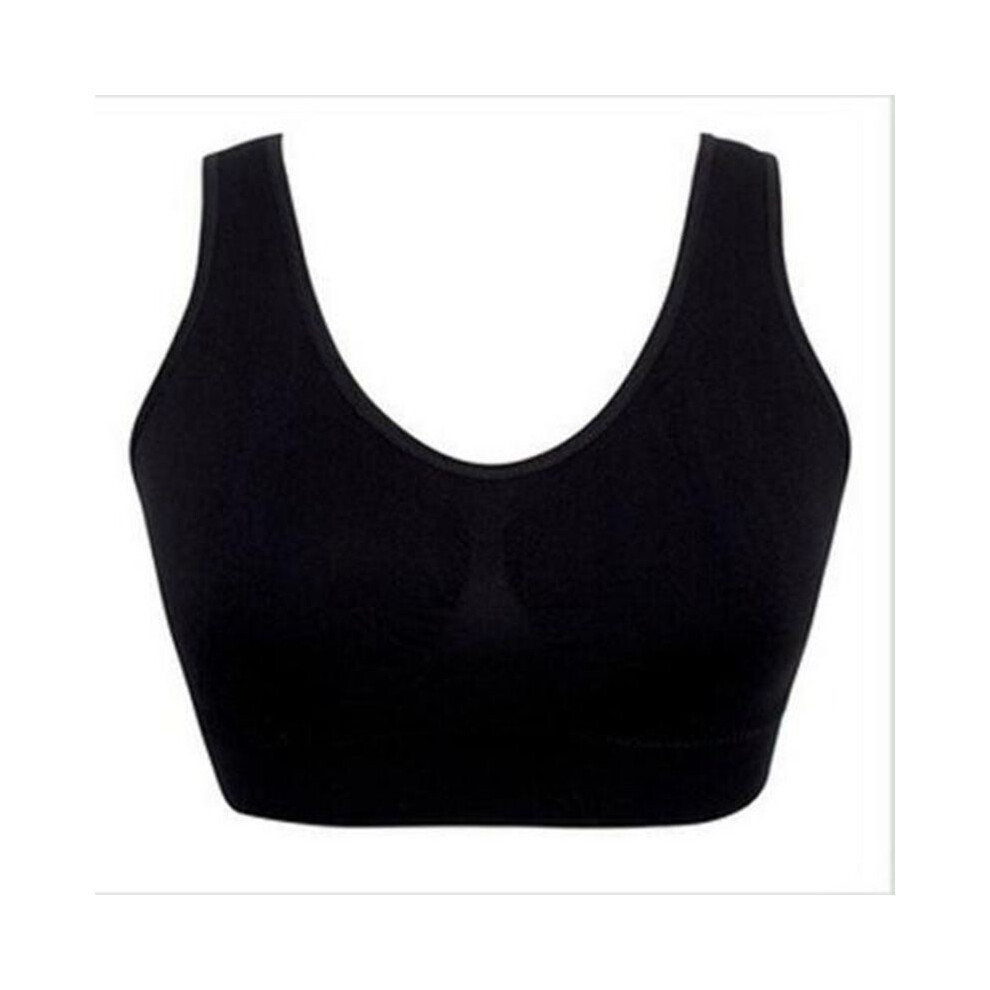 (Black,3XL(42D-44C))Sous-vêtements sans couture pour femmes fitness yoga soutien-gorge de sport stretch entraînement crop top gilet