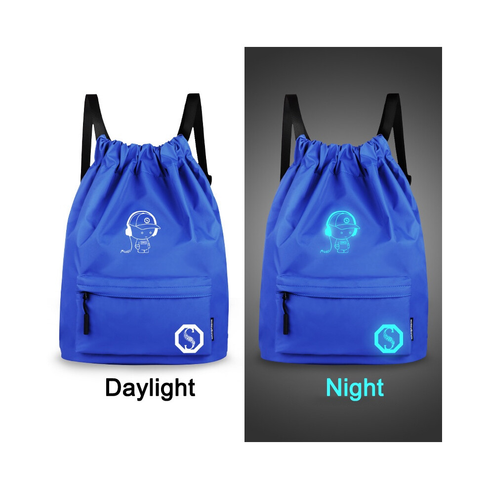 (Blue,Small)Cordon imperméable voyage sport nylon RCA sac de gym sac à dos sac à dos string