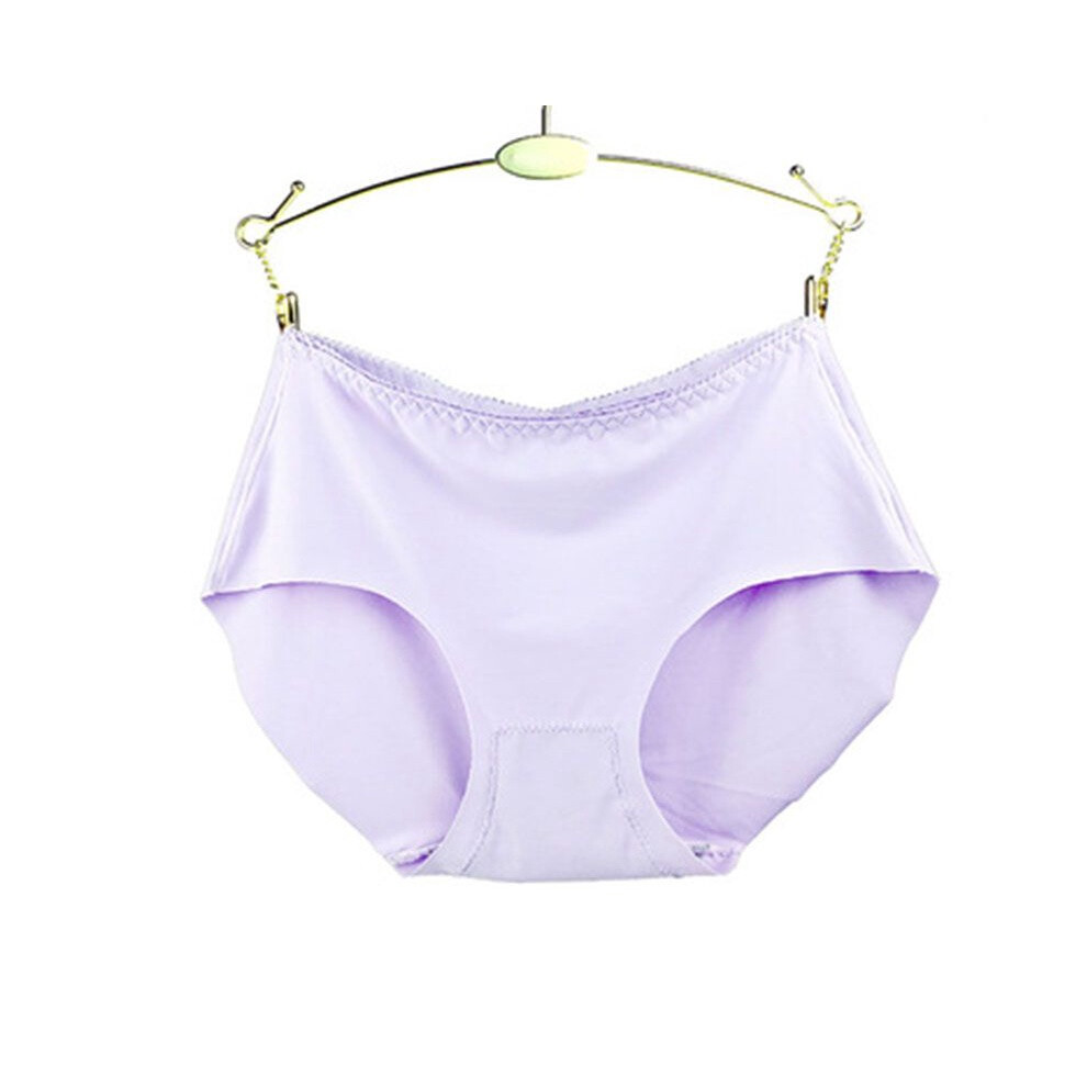 (Purple,One Size)Slip femme sexy sans couture lingerie douce sous vêtement culotte caleçon