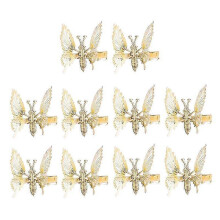 10pcs 3d Movable Butterfly Hair ClipsGold