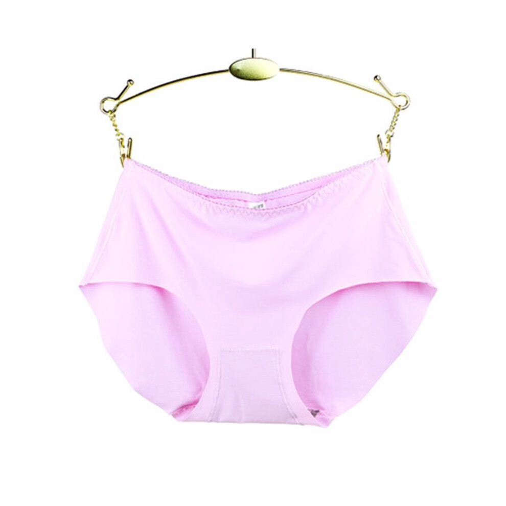 (Pink,One Size)Slip femme sexy sans couture lingerie douce sous vêtement culotte caleçon
