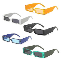 1PCS Rectangle Frame Fashion Sunglasses Hip Hop Designer for Men And Women,Yellow