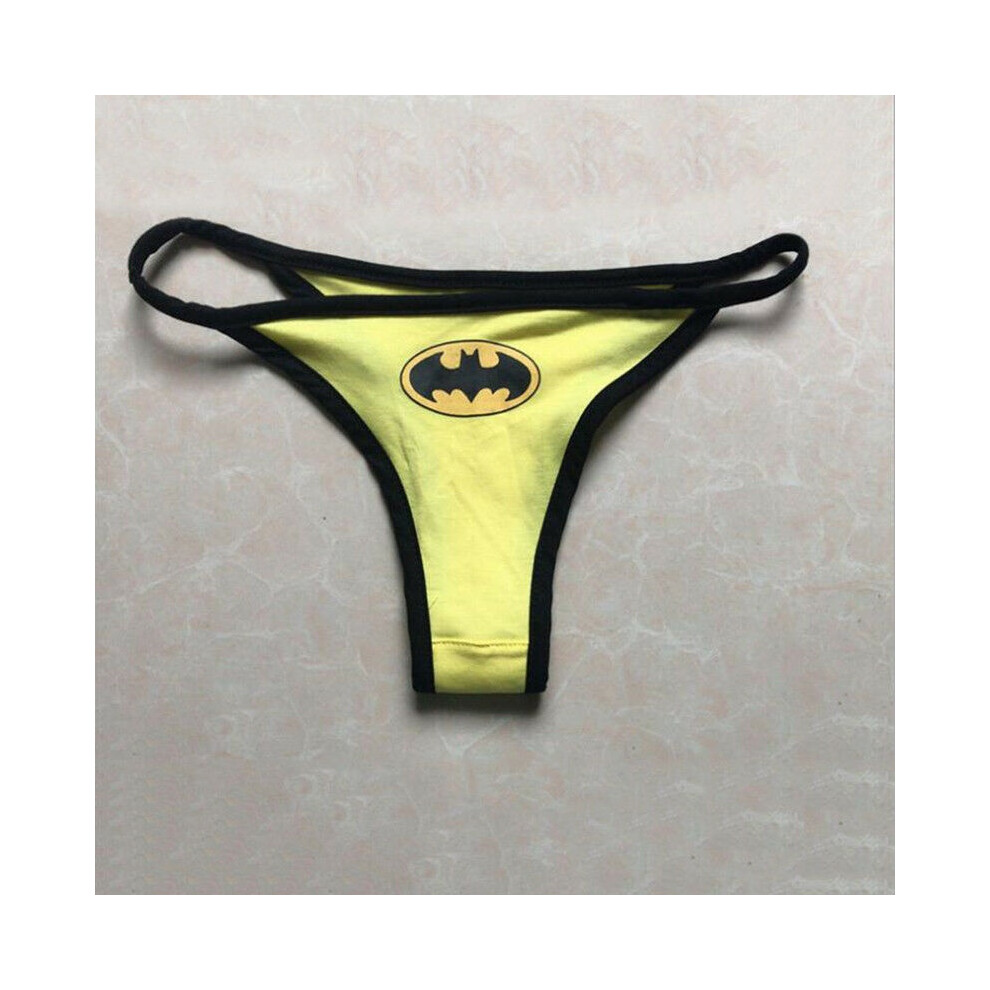 (Batman Yellow,XL)String sexy femme Batman dessin animé sous vêtement string culotte lingerie