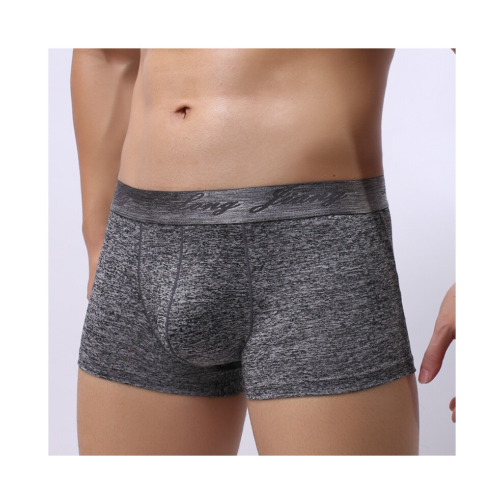 (Gray,S)Boxer homme respirant confortable sous vêtement slip bombé short pochette stretch tronc