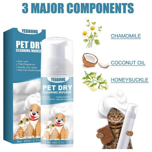 3x Waterless Cat Shampoo Deep Cleaning, No-rinse Clean 60ml 2