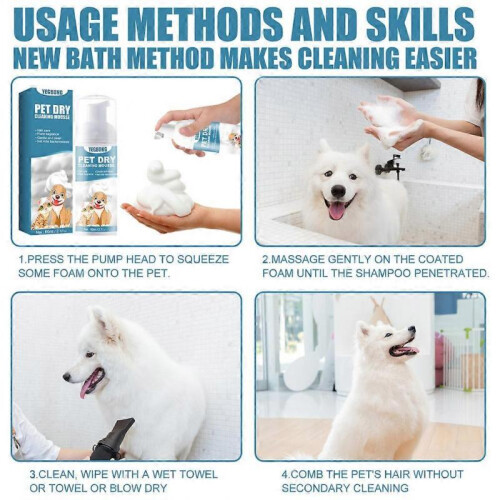 3x Waterless Cat Shampoo Deep Cleaning, No-rinse Clean 60ml 1