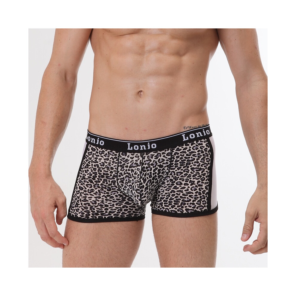 (Black,M)Boxer homme slip imprimé léopard sous vêtement pantalon lingerie bombée short caleçon