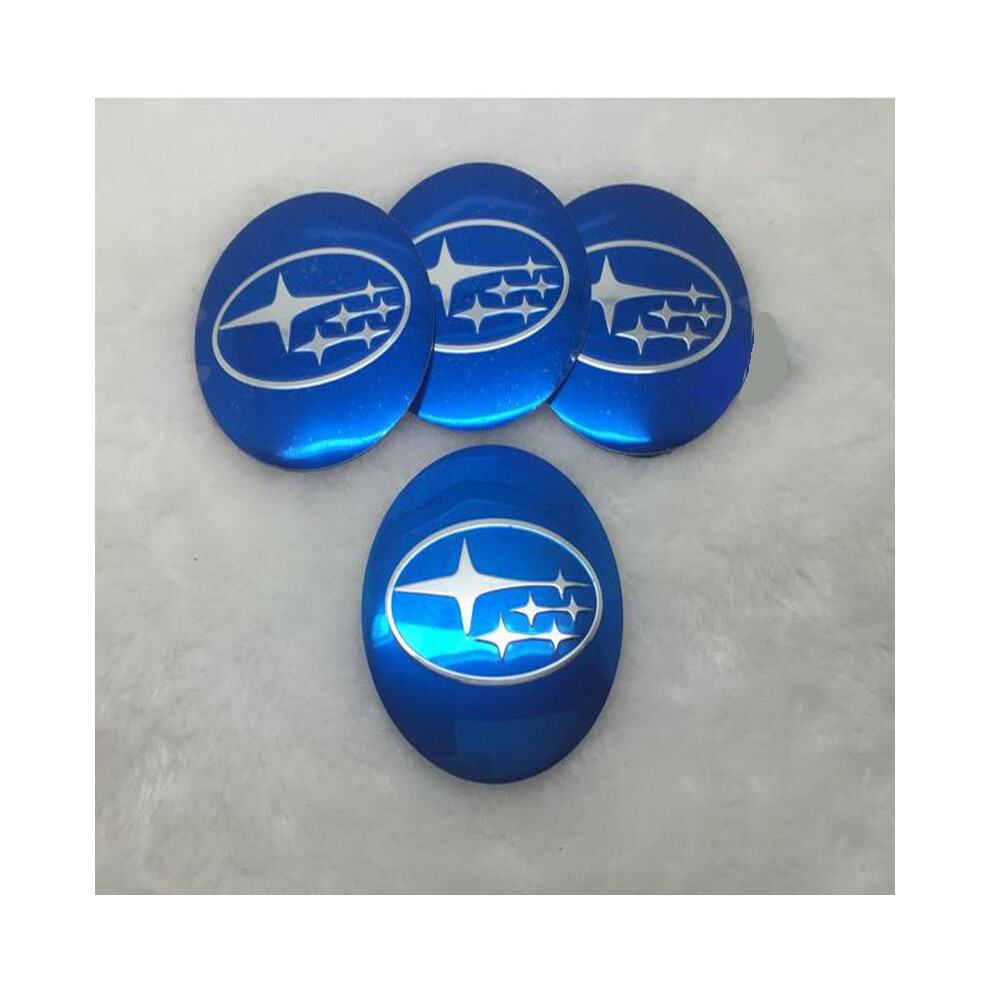 (Blue)4 pièces 565 mm voiture emblème badge roue centre moyeu capuchon autocollant voiture personnalisé