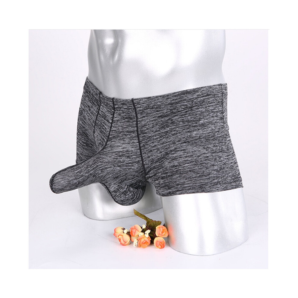 (Black,Tag XL=US M)Boxer homme sexy bombé pochette caleçon éléphant nez slip sous vêtement malles