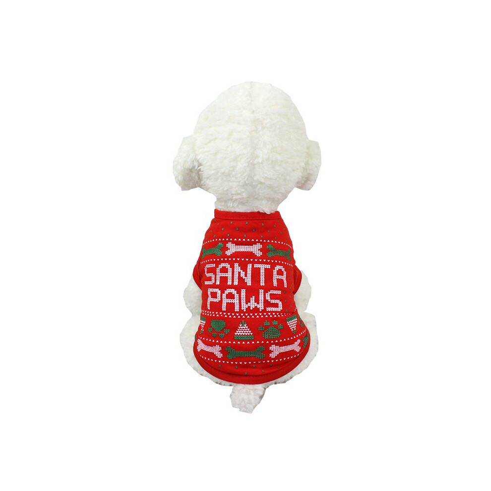 (F,XS)Vêtements de Noël pour animaux de compagnie chien Père Noël pull chemise chiot chat pull costume sweats à capuche
