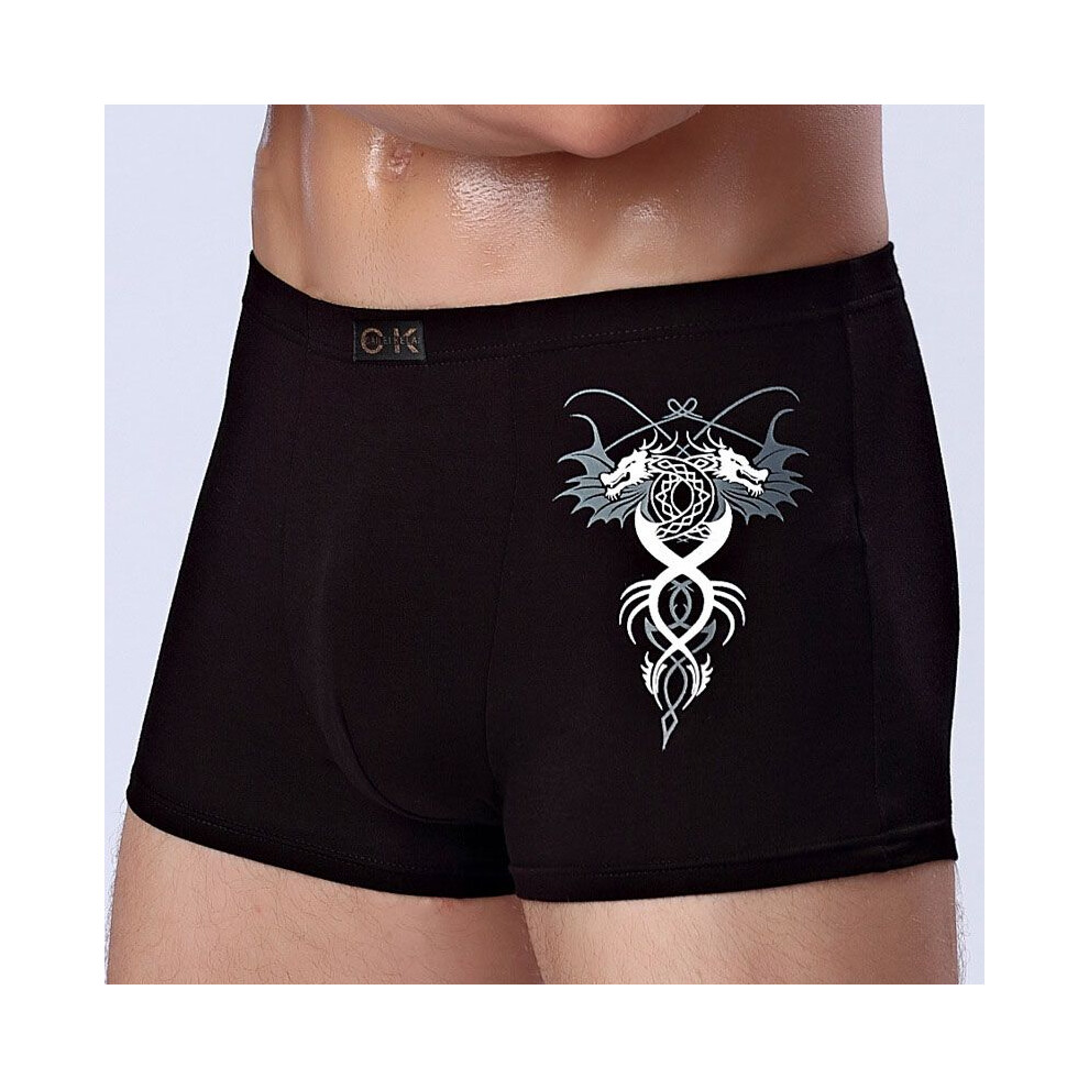 (Black,TagM=US XS)Boxer homme taille moyenne Cueca respirant Calzoncillos Hombre sexy sous vêtement