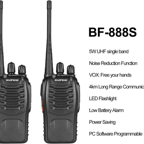 2PCS BF-888s Walkie Talkie Long Range for Adults with Earpieces 2