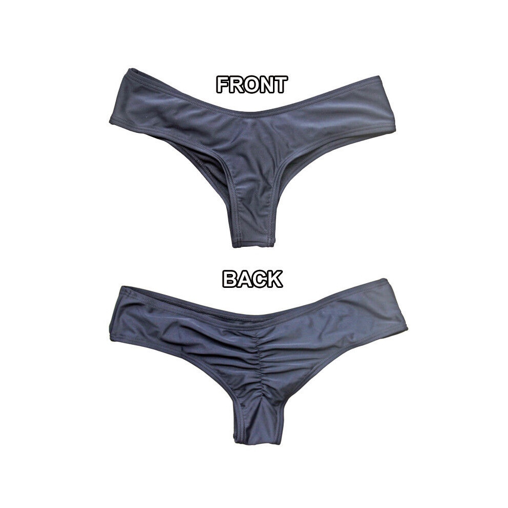 (Black,Tag 2XL=US L)Slip femme brésilien string bikini string sexy plage bikini string volants