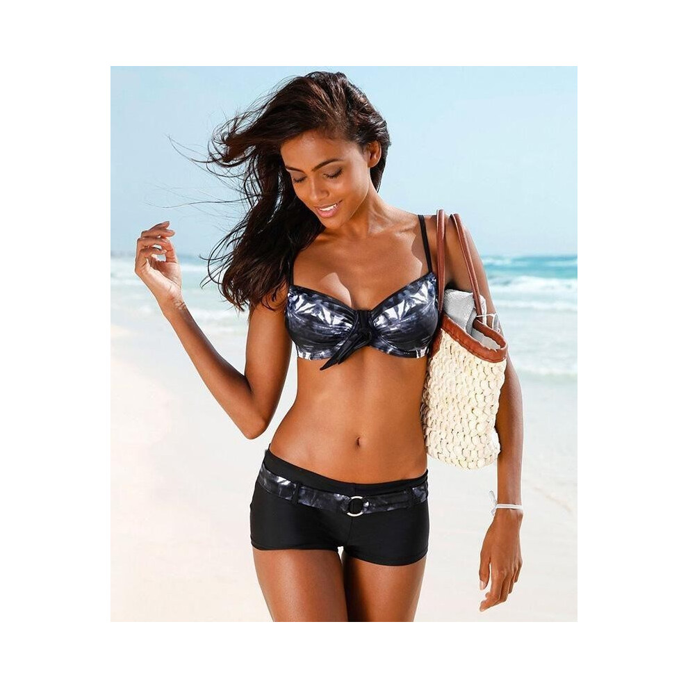 (Black,L)Ensembles bikinis sport boxer push up sexy pour femme maillot de bain été armatures