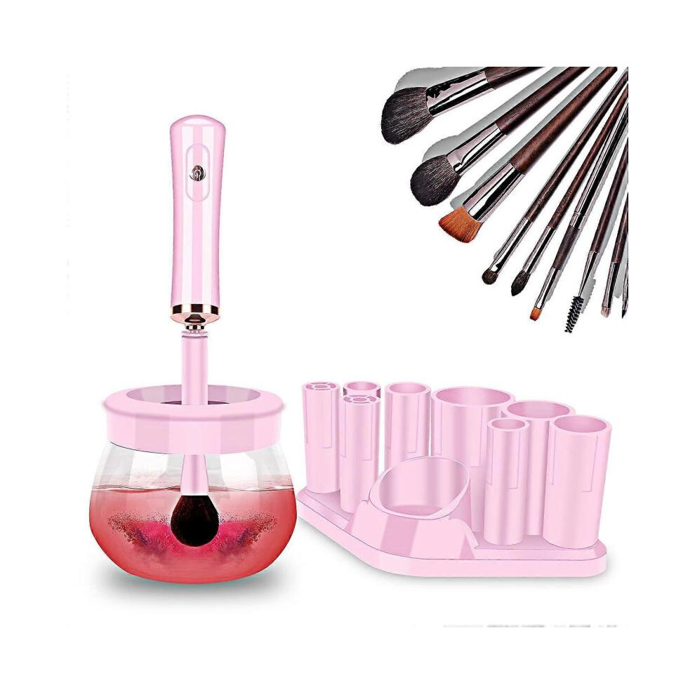 Pink Makeup Brush Cleaner Dryer, Super-Fast Electric Brush Cleaner Machine Automatic Brush Cleaner Spinner Color