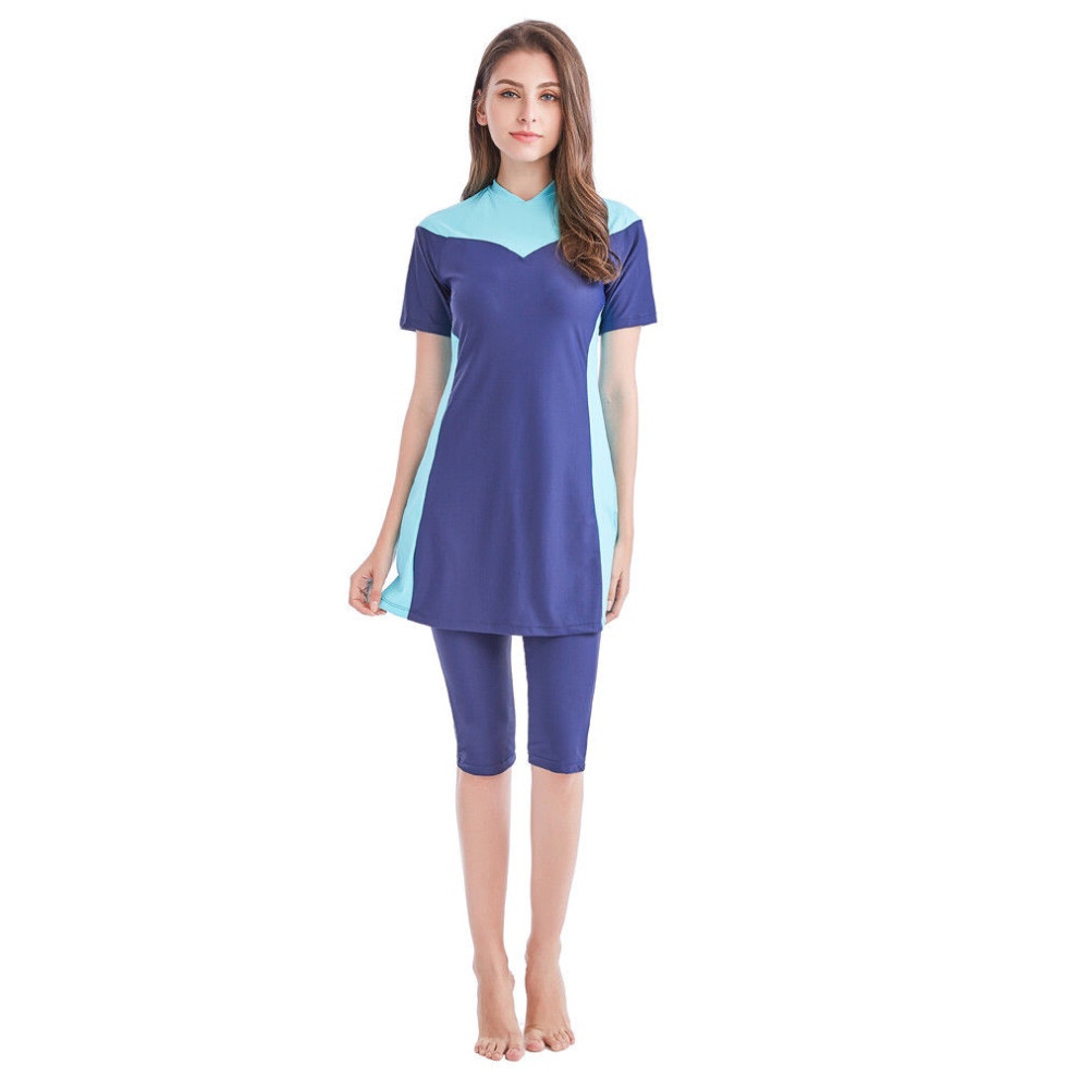 (Blue,2XL)Maillot de bain musulman grande taille modeste maillot de bain maillot de bain islamique burkini costume