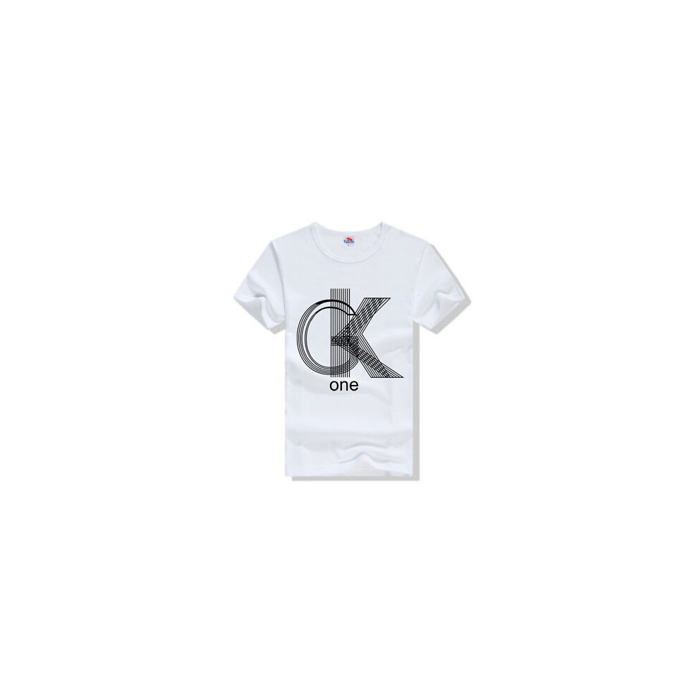 (White,Tag 2XL=US L)T-shirts décontractés drôles pour hommes imprimés lettres été manches courtes top tee shirt