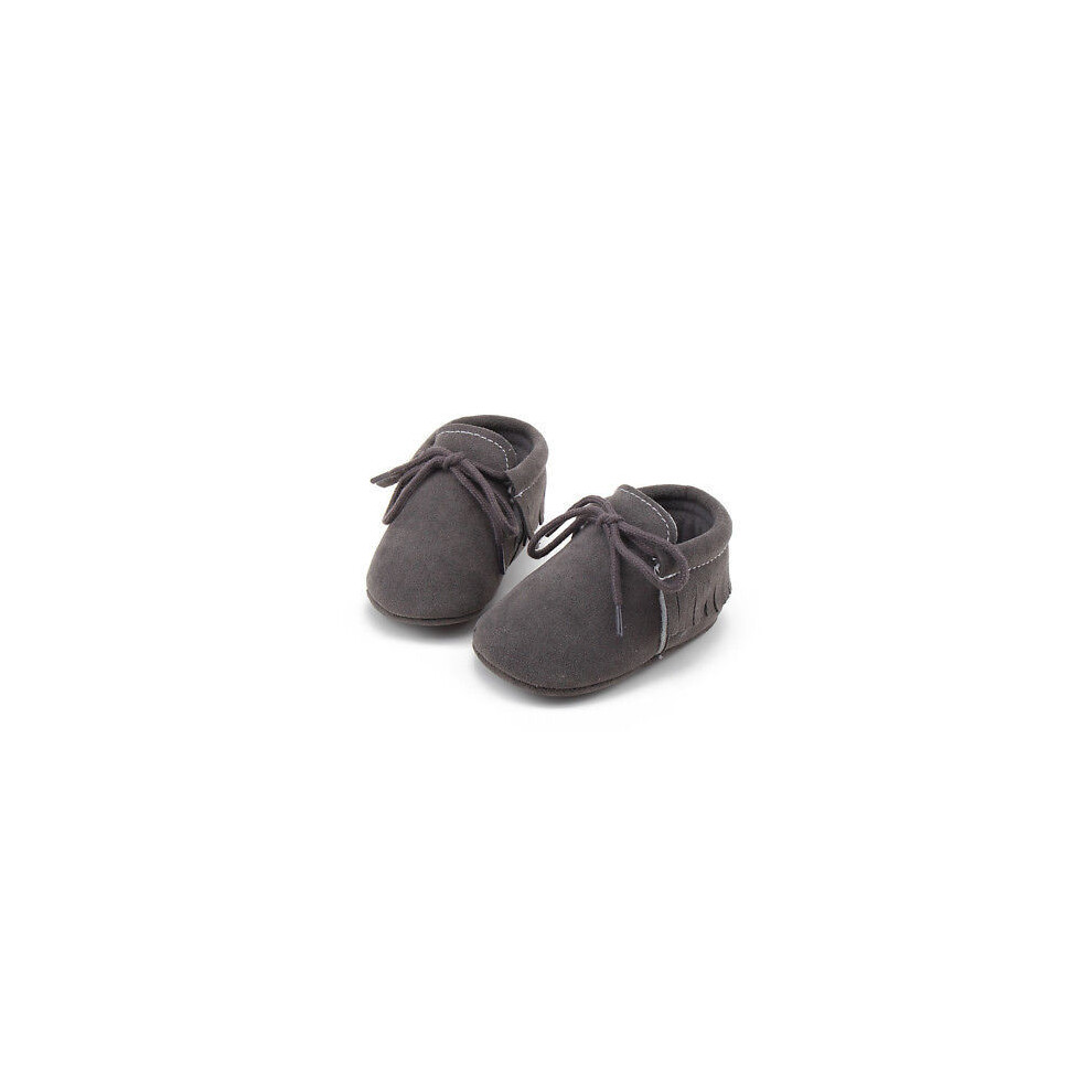 (Darkgrey,11cm(0-6 Months))Chaussures mocassin bébé semelle souple daim bébé bambin garçon fille