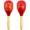 Decorated Wooden Maracas - Red - One Pair 10