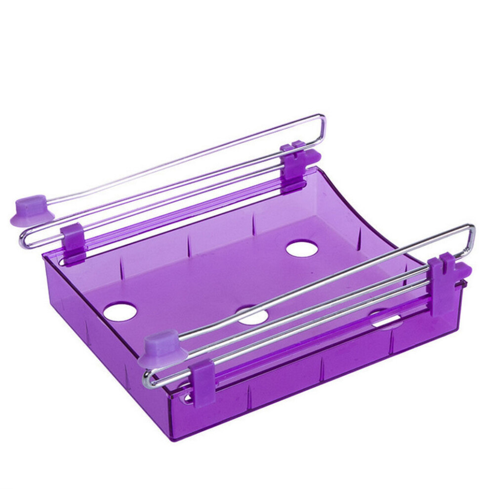 (Violet)Set Boîte De Rangement Plateau Pour Réfrigérateur 15x12x25cm Plastique Inox