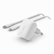 Verkkolaturi - Belkin - 20W - USB-C - Nopea lataus - Valkoinen - Mukautin älypuhelimille