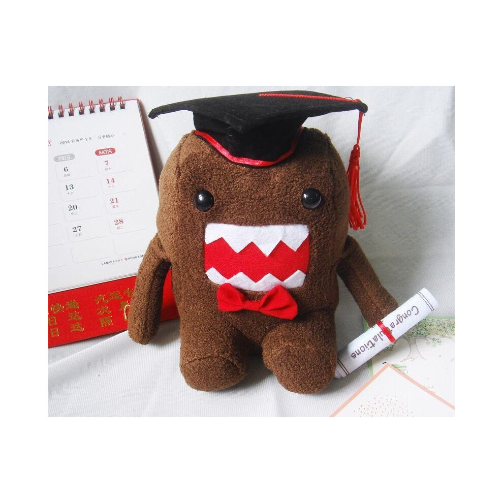 Fashion 8" Graduation Domo Kun belle peluche douce poupée anime monstre doll jouet