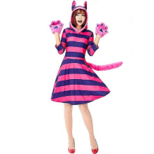 (M)Women Purple Cheshire Cat Costume For Halloween Outfit Clothes Alice In Wonderland Cosplay Masquerade Fancy Dress