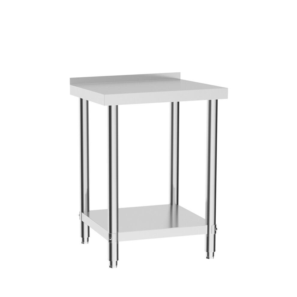 2 Tier 60cm W Commercial Stainless Steel Kitchen Prep and Work Table with Backsplash
