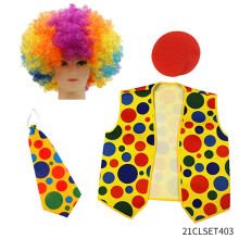 (StyleA)Ensemble tenue de jeu de rôle joker avec nez de clown et perruque pour cosplay costumes événements