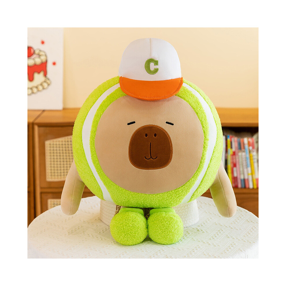 (Green,80cm)Peluche de dessin animé mignon capybara en forme de tennis peluche douce décoration chambre