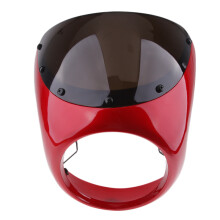 (Rot) Cafe Racer 7" Lenkerverkleidung Scheinwerfer Licht Lampe Windschutzscheibe Windschutzscheibe