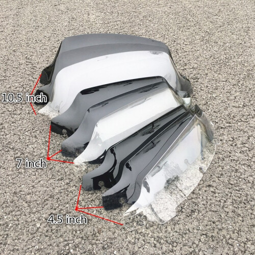 (8) Black Smoke Clear 4,5" 7" 10,5" Wave παρμπρίζ ταιριάζει για Harley Touring FLHT 2
