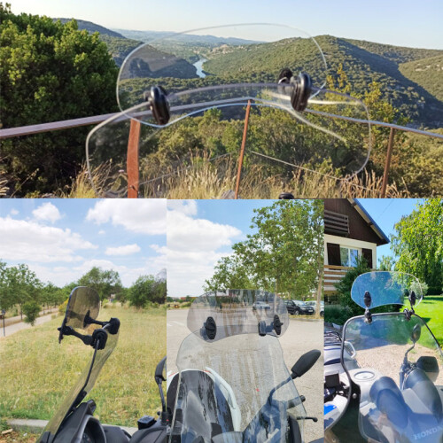 (Μικρό-Πράσινο) Universal Motorcycle Risen Ρυθμιζόμενη προέκταση παρμπρίζ 2