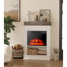 (05--19.5D x 80.5W x 108H) Modern Electric Fireplace Adjustable Flame Colours