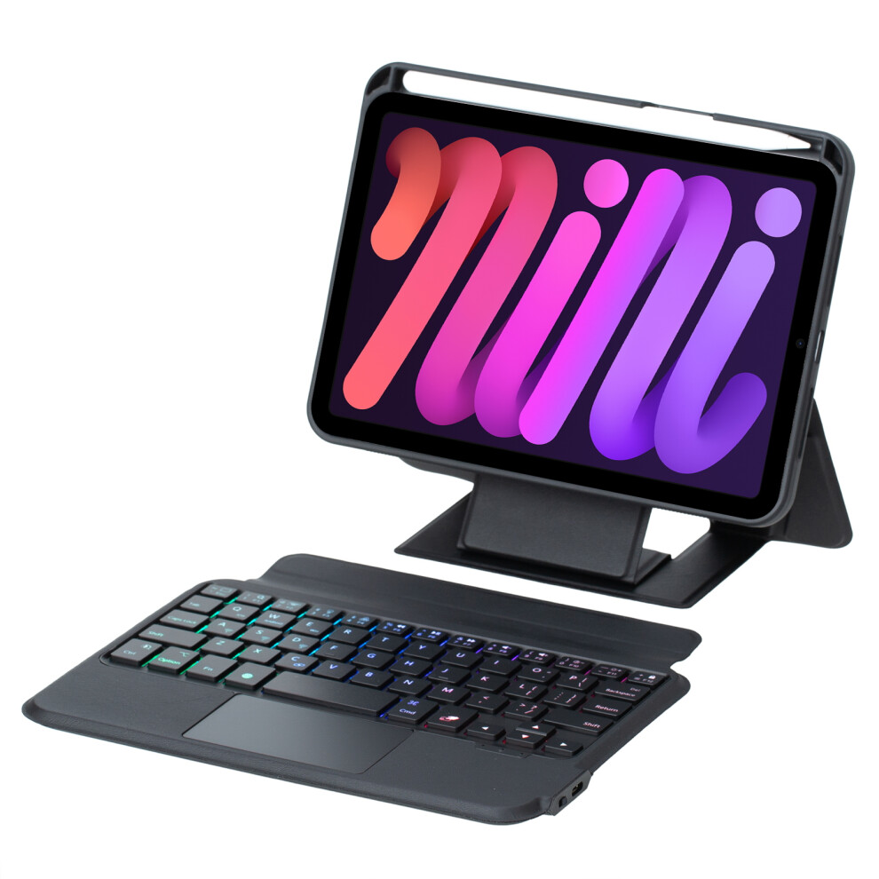 Suspended Split Touch Backlit Bluetooth Keyboard Case For Ipad Mini 7 & Mini 6Ï¼Blackï¼ Black 9344431585837