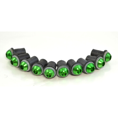 (Πράσινο) BJMOTO 10X 5mm Universal μπουλόνια παρμπρίζ Βίδες Βίδες παξιμάδια