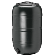 Plastic Water Butt Barrel Strata Ward 210 L with Tap and Lockable Lid, Black