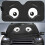 (HTQ376)Sun Visor Car Μπροστινό παρμπρίζ White Angry Eyes Αλεξίπτωτο αυτοκινήτου 1