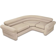 Intex Inflatable Corner Living Room Air Mattress Sectional Sofa Couch, Beige