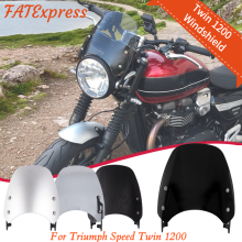 (Wygląd włókna węglowego) Szyba przednia motocykla z regulowanym uchwytem do Triumph Speed Twin 1200