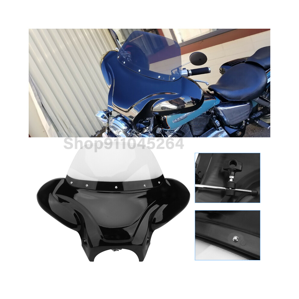 Motorcycle Universal Retro Windshield Outer Batwing Windscreen Fairing Cowl For Harley Touring Sportster Honda Yamaha Vulcan