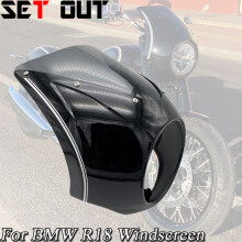 (Schwarz)Für BMW R18 R 18 2020 2021 2022 Motorrad Zubehör Runde Scheinwerfer Windschutzscheibe Abdeckung